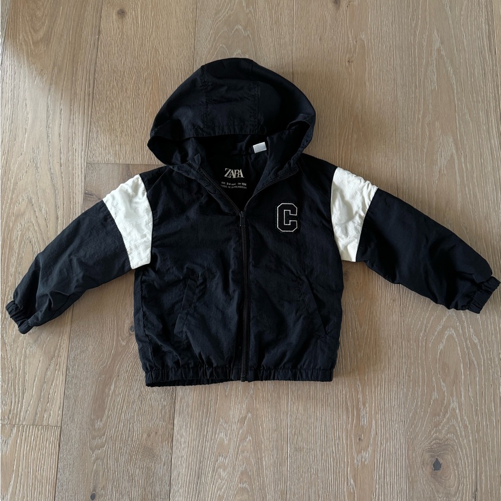 Zara Black and White Hooded Jacket
